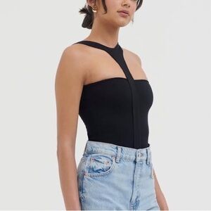 🆕 Cuyana Black Seamless Reversible Tank Bodysuit • Sz M